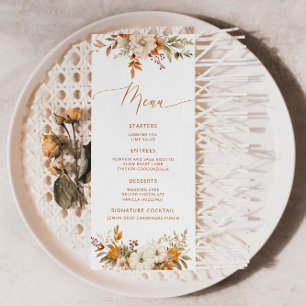 Menu Moderne Mariage en terre cuite automne élégant