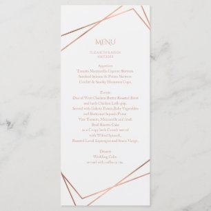 Menu Moderne, minimal, pur, blanc, rosegold (imitat)