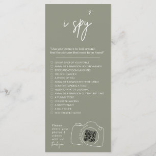 Menu Moderne minimaliste J'espionne mariage jeu Partage