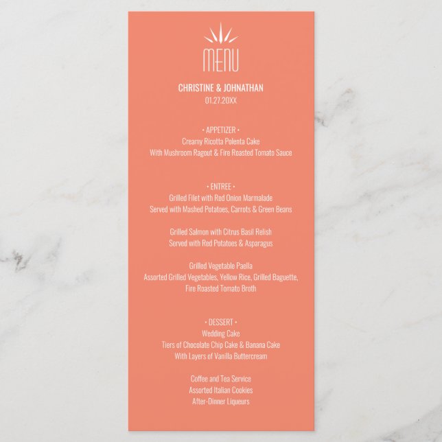 Menu Moderne Plat Corail (Devant)