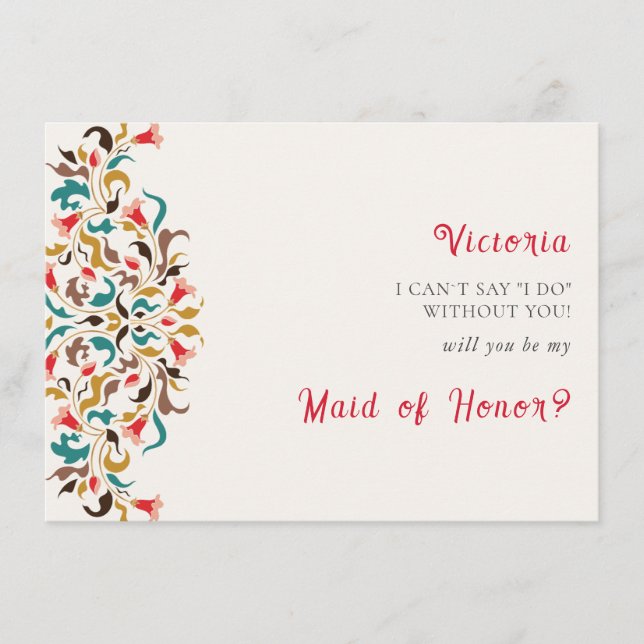 Menu Moderne Romantique Élégant Mariage de couronne flo (Devant)