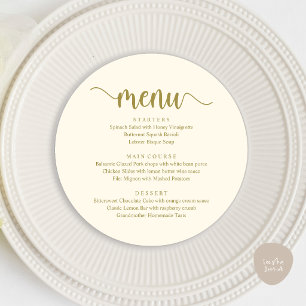Menu Moderne Rustique, Mariage Fuite Rond Dîner