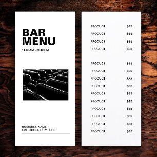 Menu moderne simple à barres blanches   Liste de p