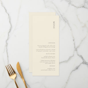 Menu Moderne Simple Crème Mariage Beige