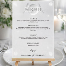 Moderne Simple Faux Acrylique Mariage Noir et Blan