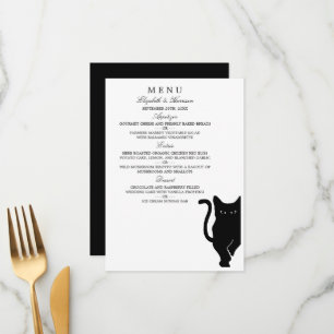 Menu moderne Whimsical Black Cat Mariage