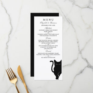 Menu moderne Whimsical Black Cat Mariage