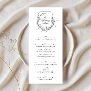 Menu monogramme classique romantique Notre Mariage