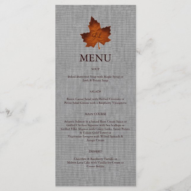 Menu Monogramme Lin Orange (Devant)