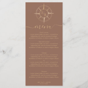 Menu Monogramme mariage Destination Gold Compass