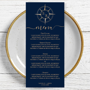 Menu Monogramme mariage Destination Gold Compass