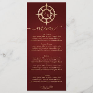 Menu Monogramme mariage Destination Gold Compass