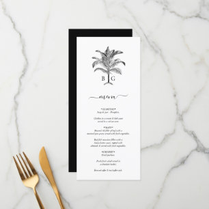Menu Monogramme minimaliste de palmier tropical Mariage