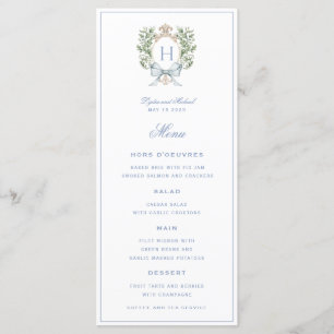 Menu Monogramme traditionnel de crête de feuilles 4 Mar