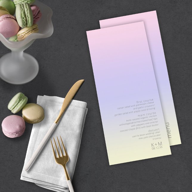 Menu Mood Gradient Mariage Pastel Dawn ID741 (Créateur téléchargé)