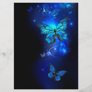 Menu Morpho Butterfly in the Dark Background