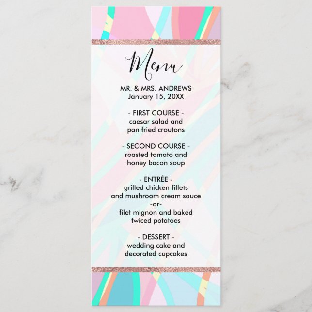 Menu Motif géométrique Abstrait moderne (Devant)