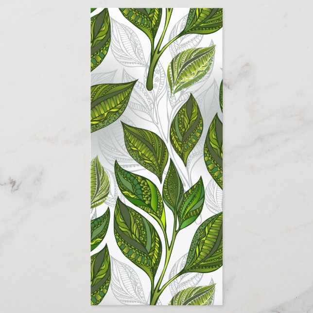 Menu Motif sans couture avec Feuilles de thé vert (Devant)