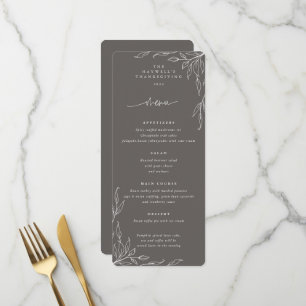 Menu Motif Thanksgiving Gray 4 Parcours