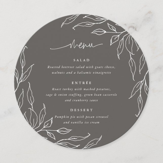 Menu Motif Thanksgiving Gray Motif Tourner (Devant)