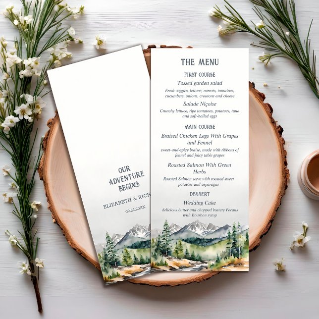 Menu Mountain Adventure Automne Automne Mariage d'hiver (Créateur téléchargé)