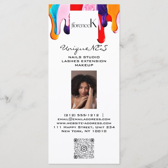 Menu Nails Studio Foto Logo QR Prix de maquillage de ci (Devant)
