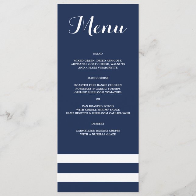Menu nautique de | (Devant)