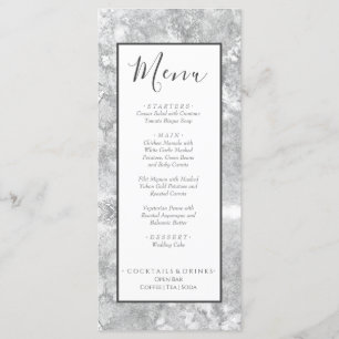 Menu Nautique Mariage Beach Aquarelle gris argent