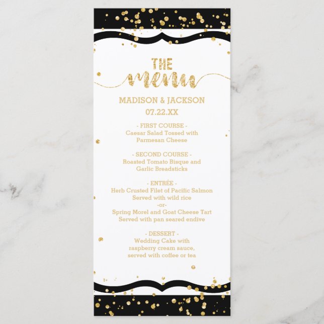 Menu N'importe quelle bande de couleur & Gold Confetti  (Devant)