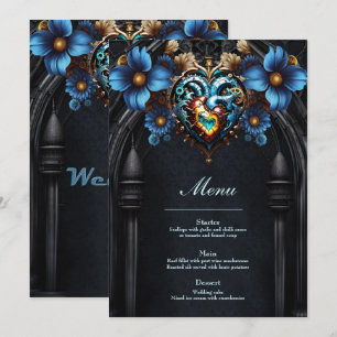 Menu Noble coeur steampunk