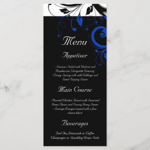 Menu Noir/Blanc/Cobalt Bleu Gras Mariage