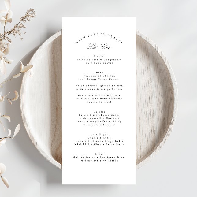 Menu Noir Blanc traditionnel calligraphie Mariage offic (Créateur téléchargé)