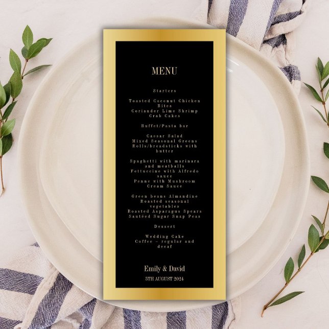 Menu Noir classique et Mariage d'or (Créateur téléchargé)