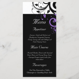 Menu Noir et blanc avec accentuation de la spirale viol