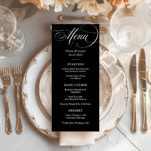 Menu Noir foncé   Mariage classique italien d'élégance