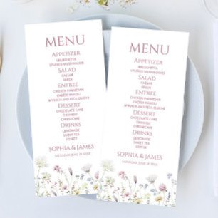 Menu Nourriture de mariage de jardin floral de fleur sa