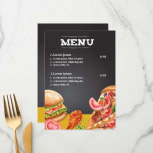 Menu Nourriture de restaurant de restauration rapide