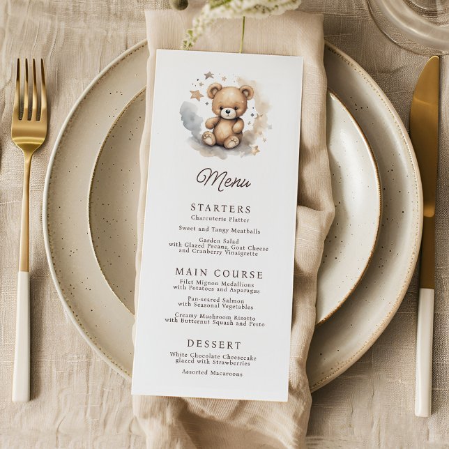 Menu Nous pouvons attendre un Baby shower neutre pour l (Créateur téléchargé)