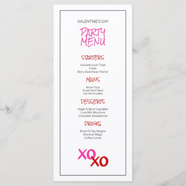 Menu Nuit de filles roses mignonnes à la fête de la Sai (Devant)