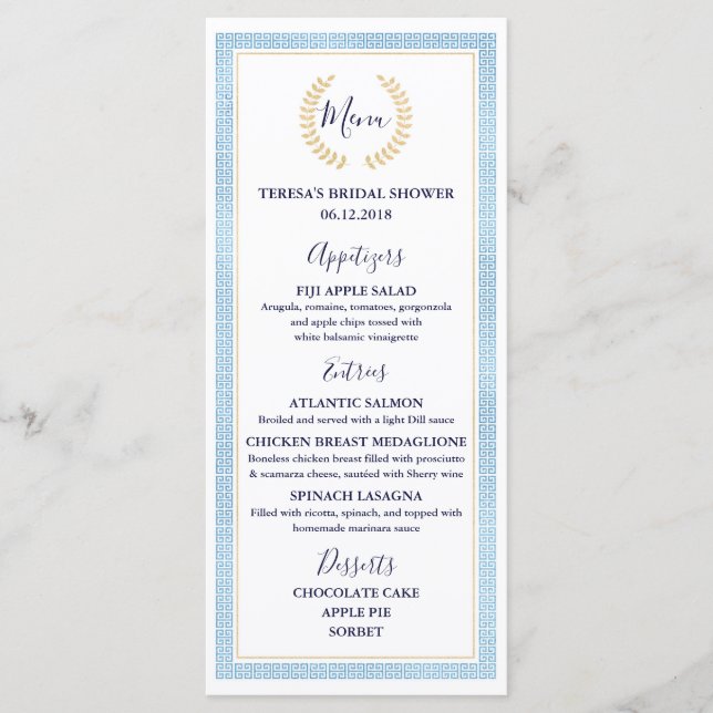 Menu nuptiale de mariage de baby shower de toge (Devant)