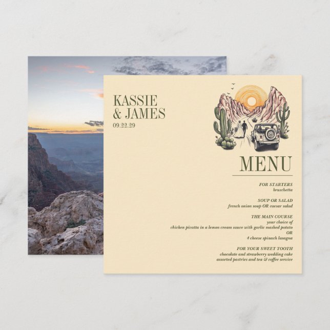 Menu Offroad Canyon Couple Mariage (Devant / Derrière)