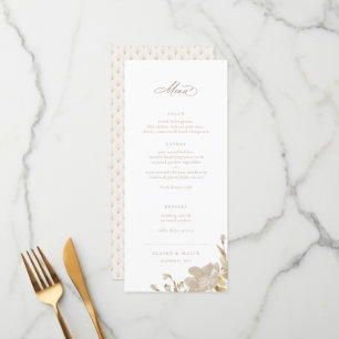 Menu opulent de mariage dans le jardin doré