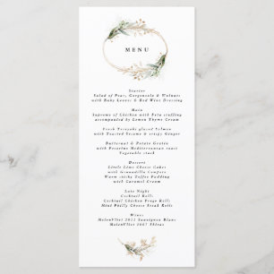 Menu Or Botanique Eucalyptus Élégant Verdure Moss