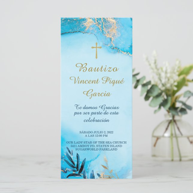 Menu Oraciones Cortas Bautizo Tarjeta Prière (Debout devant)