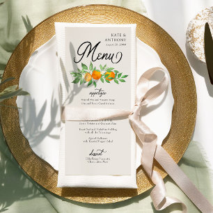 Menu Orange Blossom Trois Parcours Citrus Mariage