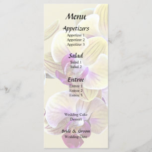 Menu Orchidées Phalaenopsis jaune pâle et magenta