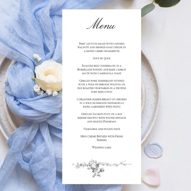 Menu Ornate Classic French Rose Border Wedding (Créateur téléchargé)