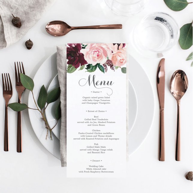 Menu ou menu Fête des mariées Mariage de Bourgogne (Créateur téléchargé)