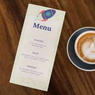 Menu Out to space Birthday Party