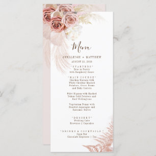 Menu Pampas Grass Terracotta Moderne Mariage Floral